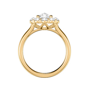 Artcarved Bridal Mounted Mined Live Center Classic Rose Goldcut Halo Engagement Ring 18K Yellow Gold