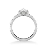 Artcarved Bridal Mounted Mined Live Center Classic Rose Goldcut Halo Engagement Ring Paula 18K White Gold