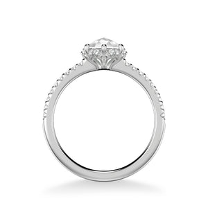 Artcarved Bridal Mounted Mined Live Center Classic Rose Goldcut Halo Engagement Ring Paula 18K White Gold