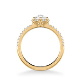 Artcarved Bridal Mounted Mined Live Center Classic Rose Goldcut Halo Engagement Ring Paula 14K Yellow Gold
