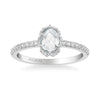 Artcarved Bridal Mounted Mined Live Center Classic Halo Engagement Ring Madelyn 18K White Gold