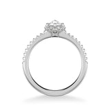 Artcarved Bridal Mounted Mined Live Center Classic Halo Engagement Ring Madelyn 18K White Gold