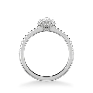 Artcarved Bridal Mounted Mined Live Center Classic Halo Engagement Ring Madelyn 18K White Gold