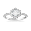 Artcarved Bridal Mounted Mined Live Center Contemporary Rose Goldcut Halo Engagement Ring Angelyn 14K White Gold