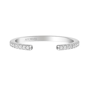 Artcarved Bridal Mounted with Side Stones Contemporary Rose Goldcut Diamond Wedding Band Angelyn 14K White Gold