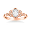 Artcarved Bridal Mounted Mined Live Center Contemporary Engagement Ring 18K Rose Gold