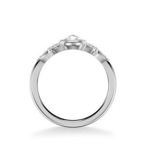 Artcarved Bridal Mounted Mined Live Center Contemporary Engagement Ring Charlotte 14K White Gold