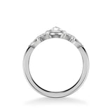 Artcarved Bridal Mounted Mined Live Center Contemporary Engagement Ring 18K White Gold