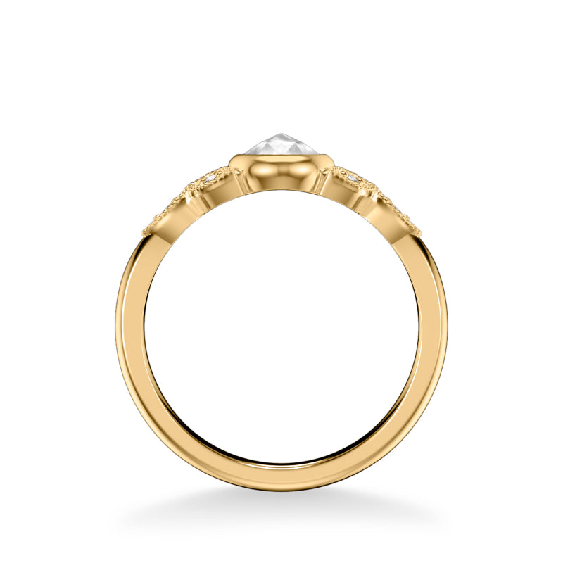 Artcarved Bridal Mounted Mined Live Center Contemporary Engagement Ring Charlotte 14K Yellow Gold