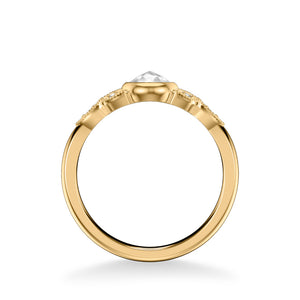 Artcarved Bridal Mounted Mined Live Center Contemporary Engagement Ring Charlotte 14K Yellow Gold