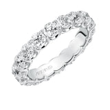 Artcarved Bridal Mounted with Side Stones Contemporary Eternity Diamond Anniversary Band 14K White Gold