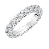 Artcarved Bridal Mounted with Side Stones Contemporary Eternity Diamond Anniversary Band 14K White Gold