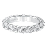 Artcarved Bridal Mounted with Side Stones Contemporary Eternity Diamond Anniversary Band 14K White Gold