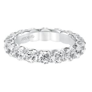 Artcarved Bridal Mounted with Side Stones Contemporary Eternity Diamond Anniversary Band 14K White Gold