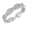 Artcarved Bridal Mounted with Side Stones Stackable Eternity Diamond Anniversary Band 14K White Gold