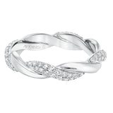 Artcarved Bridal Mounted with Side Stones Contemporary Stackable Eternity Anniversary Band 14K White Gold
