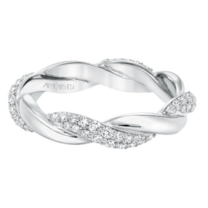 Artcarved Bridal Mounted with Side Stones Contemporary Stackable Eternity Anniversary Band 14K White Gold