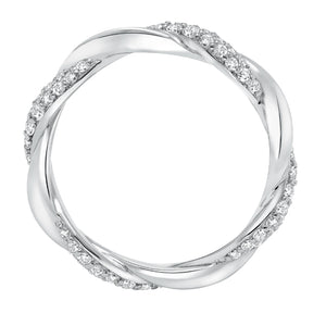 Artcarved Bridal Mounted with Side Stones Contemporary Stackable Eternity Anniversary Band 14K White Gold