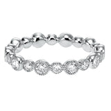 Artcarved Bridal Mounted with Side Stones Contemporary Stackable Eternity Anniversary Band 14K White Gold