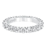 Artcarved Bridal Mounted with Side Stones Contemporary Stackable Eternity Anniversary Band 14K White Gold