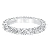 Artcarved Bridal Mounted with Side Stones Contemporary Stackable Eternity Anniversary Band 14K White Gold