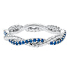 Artcarved Bridal Mounted with Side Stones Contemporary Stackable Eternity Anniversary Band 14K White Gold & Blue Sapphire