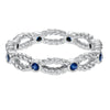 Artcarved Bridal Mounted with Side Stones Contemporary Stackable Eternity Anniversary Band 14K White Gold & Blue Sapphire