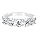 Artcarved Bridal Mounted with Side Stones Classic 5-Stone Diamond Anniversary Band 14K White Gold