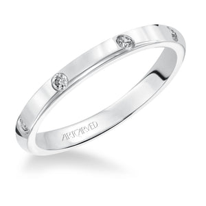 Artcarved Bridal Mounted with Side Stones Diamond Anniversary Band Clara Platinum
