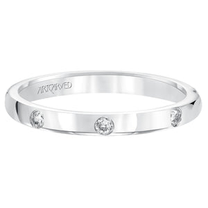 Artcarved Bridal Mounted with Side Stones Diamond Anniversary Band Clara Platinum