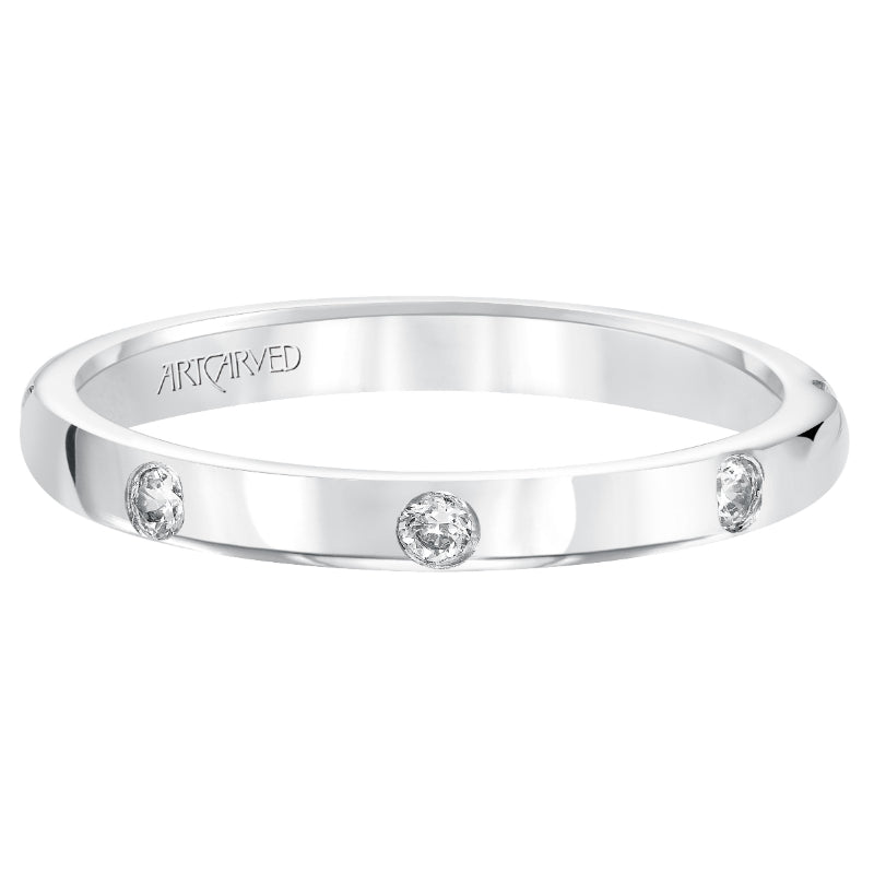 Artcarved Bridal Mounted with Side Stones Diamond Anniversary Band Clara Platinum