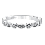 Artcarved Bridal Mounted with Side Stones Contemporary Fashion Diamond Anniversary Band Veronica 14K White Gold