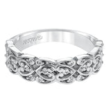 Artcarved Bridal Mounted with Side Stones Vintage Fashion Diamond Anniversary Band Juliana 14K White Gold
