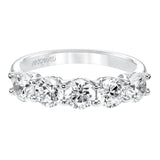 Artcarved Bridal Mounted with Side Stones Classic Diamond Anniversary Band 14K White Gold