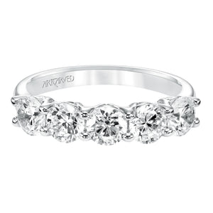 Artcarved Bridal Mounted with Side Stones Classic Diamond Anniversary Band 14K White Gold