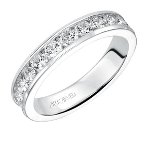 Artcarved Bridal Mounted with Side Stones Classic Eternity Diamond Anniversary Band 14K White Gold