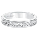 Artcarved Bridal Mounted with Side Stones Classic Eternity Diamond Anniversary Band 14K White Gold