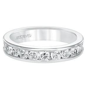 Artcarved Bridal Mounted with Side Stones Classic Eternity Diamond Anniversary Band 14K White Gold