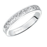 Artcarved Bridal Mounted with Side Stones Classic Diamond Anniversary Band 14K White Gold