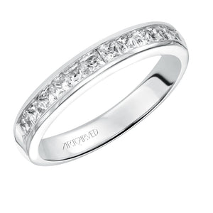Artcarved Bridal Mounted with Side Stones Classic Diamond Anniversary Band 14K White Gold