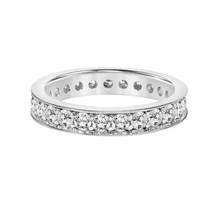 Artcarved Bridal Mounted with Side Stones Classic Eternity Diamond Anniversary Band 14K White Gold