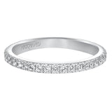 Artcarved Bridal Mounted with Side Stones Contemporary Dual Eternity Anniversary Band 14K White Gold