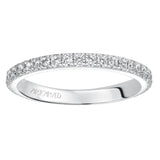 Artcarved Bridal Mounted with Side Stones Contemporary Dual Eternity Anniversary Band 14K White Gold