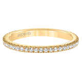 Artcarved Bridal Mounted with Side Stones Contemporary Stackable Eternity Anniversary Band 14K Yellow Gold