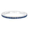 Artcarved Bridal Mounted with Side Stones Contemporary Stackable Eternity Anniversary Band 14K White Gold & Blue Sapphire