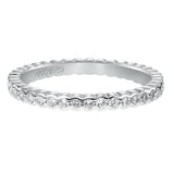Artcarved Bridal Mounted with Side Stones Contemporary Eternity Diamond Anniversary Band 14K White Gold