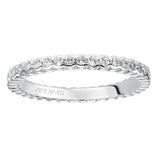 Artcarved Bridal Mounted with Side Stones Contemporary Eternity Diamond Anniversary Band 14K White Gold