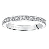 Artcarved Bridal Mounted with Side Stones Contemporary Eternity Diamond Anniversary Band 14K White Gold