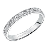 Artcarved Bridal Mounted with Side Stones Contemporary Diamond Anniversary Band 14K White Gold