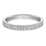 Artcarved Bridal Mounted with Side Stones Contemporary Diamond Anniversary Band 14K White Gold